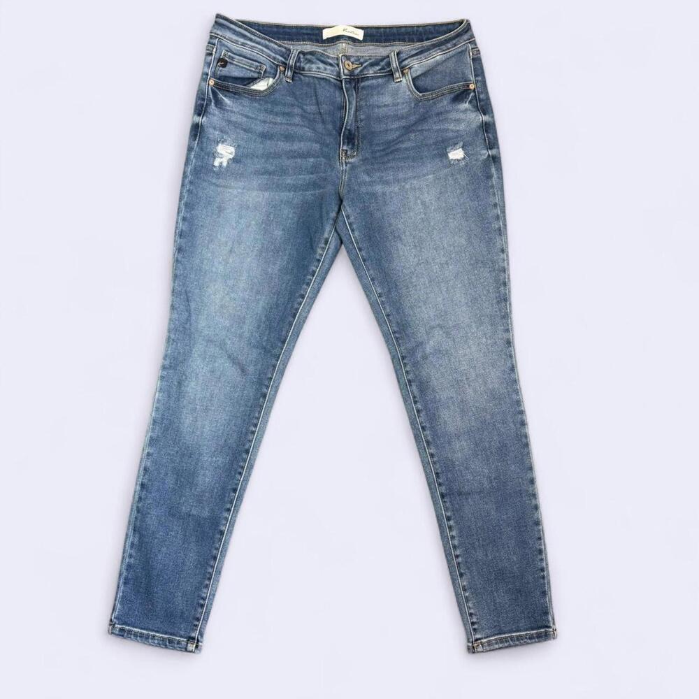 Kancan Women’s Size 15/31 Skinny Distressed Blue Denim Jeans - Picture 1 of 6